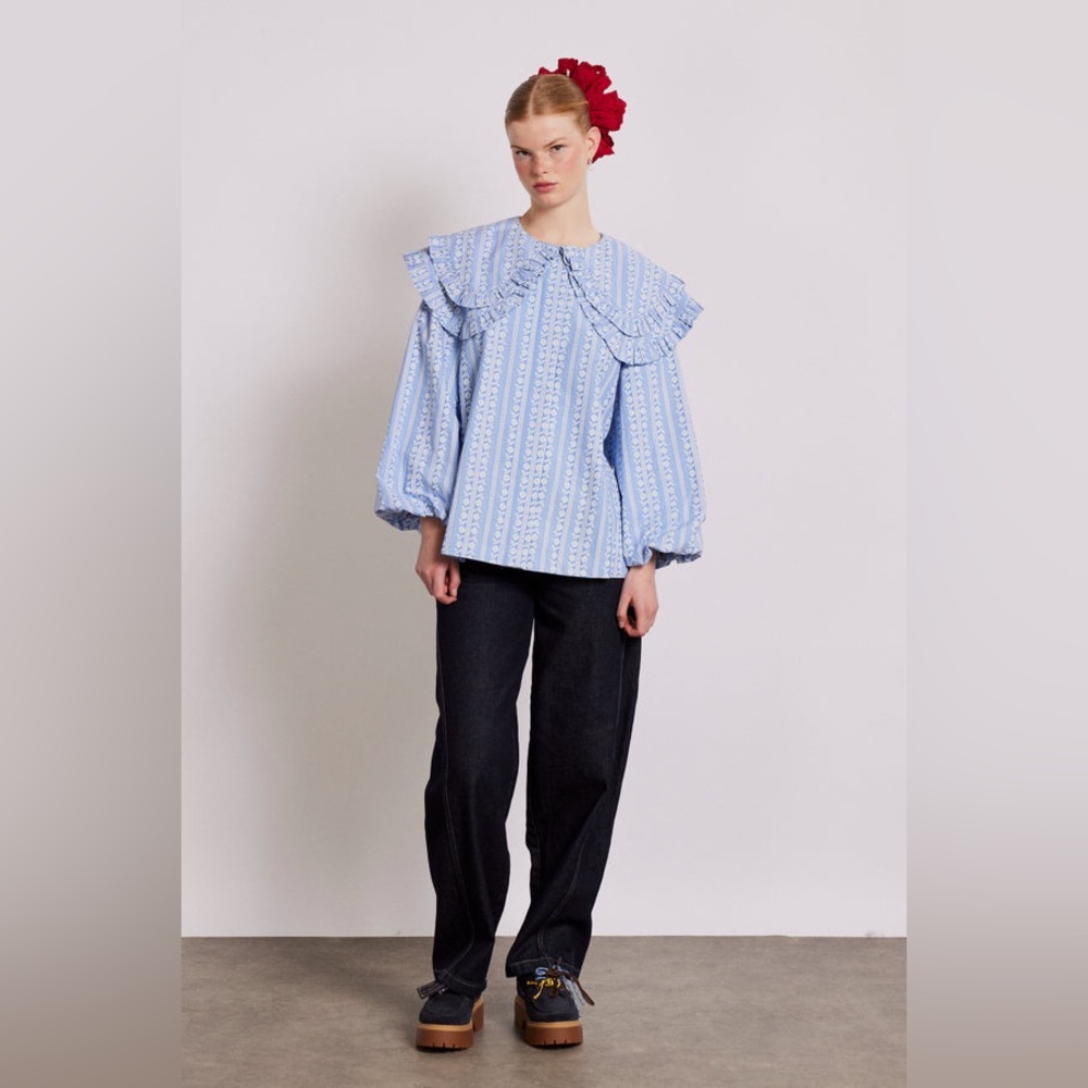 Damson Madder Lois Double Collar blouse - Picture 4 of 10